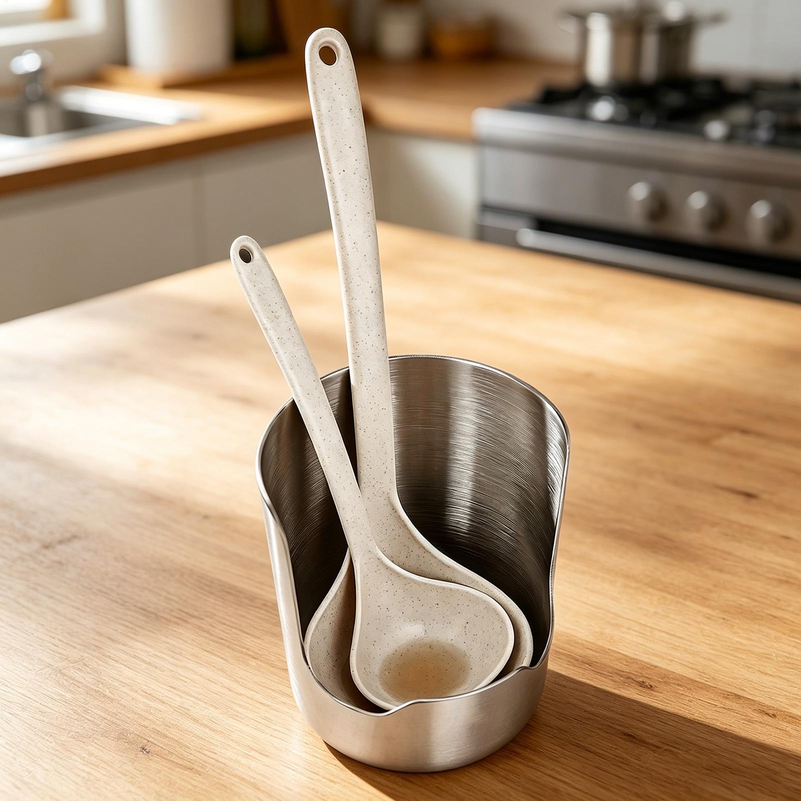 Kitchen Gadgets Under 100 - حامل ملاعق من الفولاذ المقاوم للصدأ،