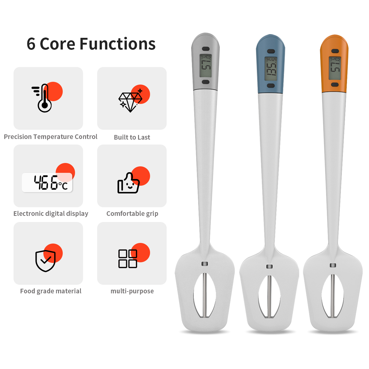 Kitchen Gadgets Under 100 - ملعقة حلوى رقمية مع ميزان حرارة