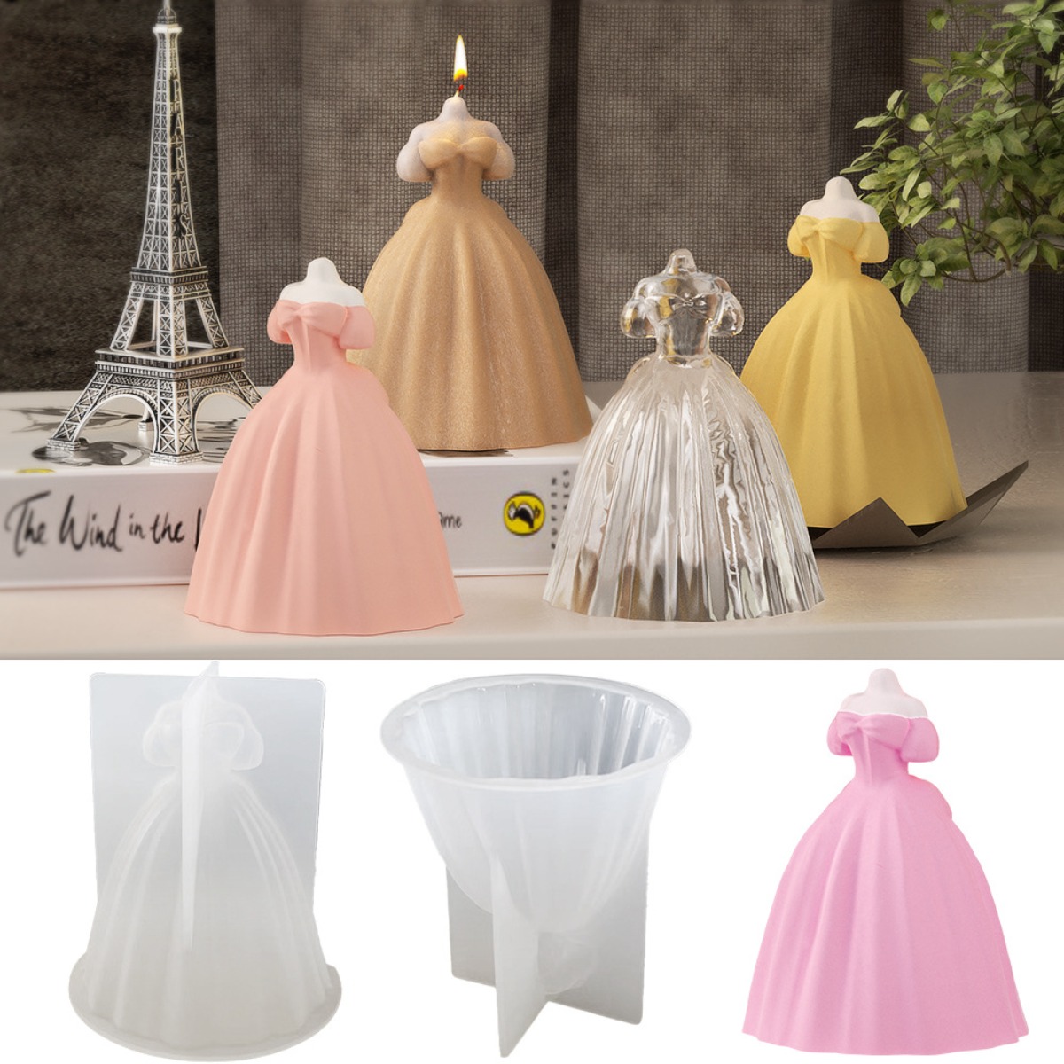 Kitchen Gadgets For Mom - قالب شمع سيليكون للنساء ، فستان