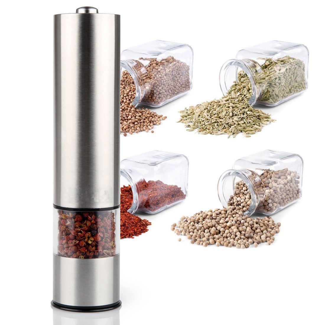 Kitchen Gadgets Gifts - مطحنة ملح وفلفل كهربائية من الفولاذ
