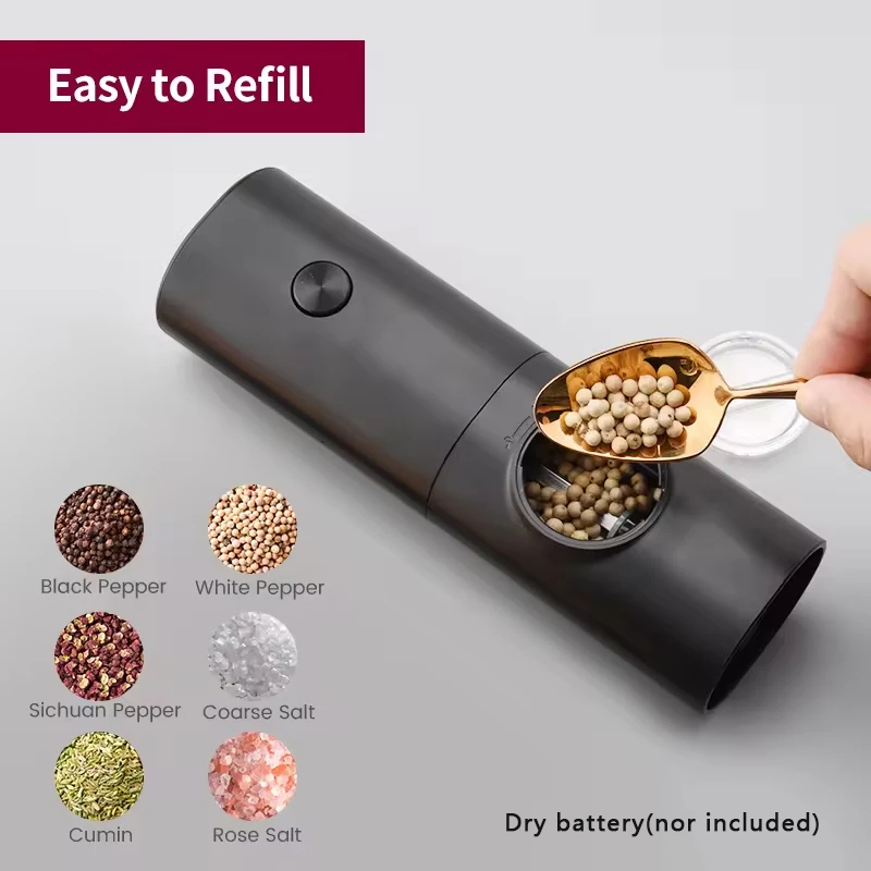 Kitchen Gadgets Electronic - مجموعة مطحنة الملح والفلفل الأوتوماتيكية الكهربائية