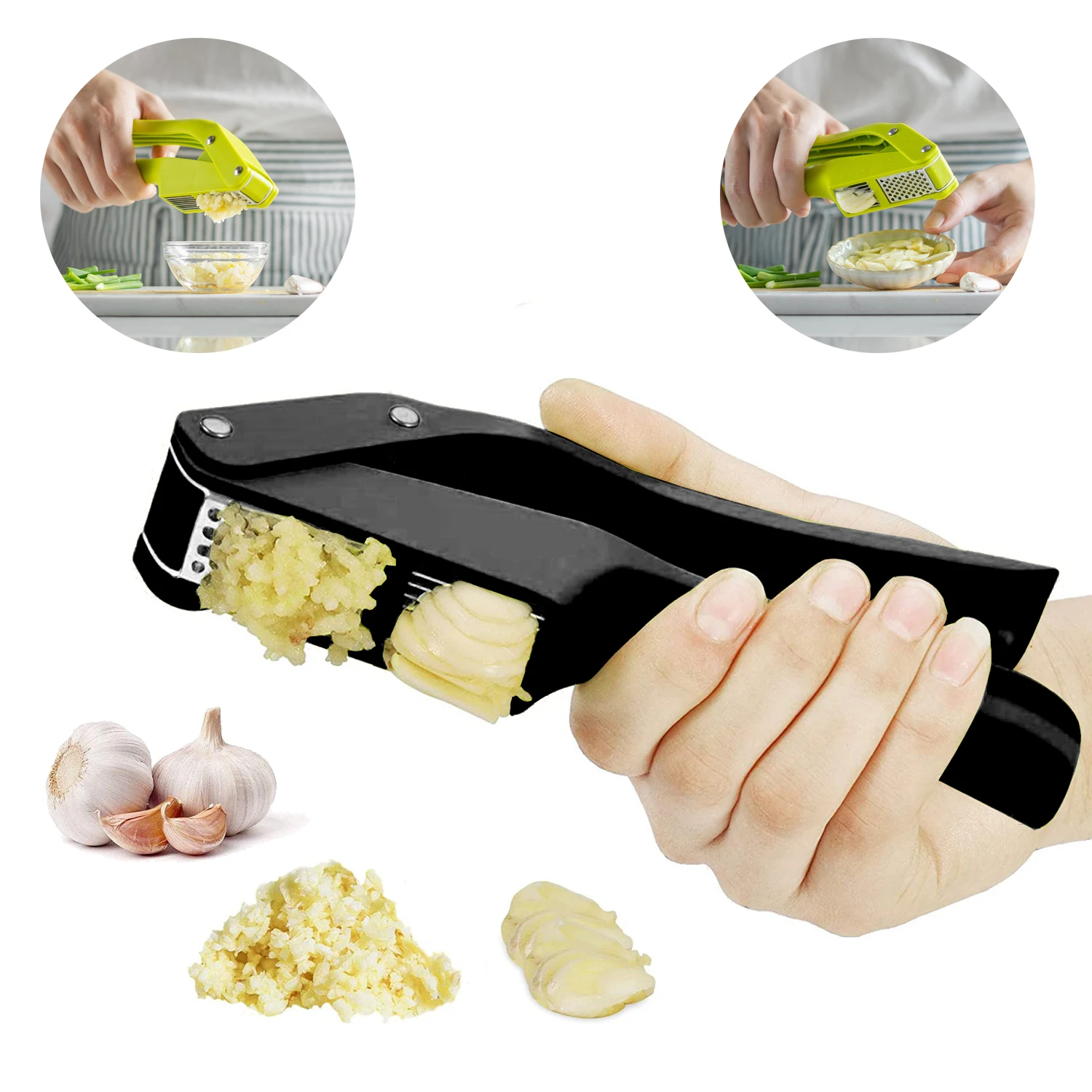 Kitchen Gadgets Gifts - 2 في 1 آلة تقطيع الثوم