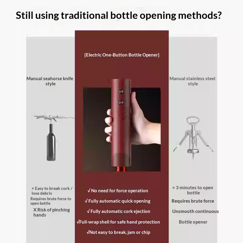 فتاحة زجاجات نبيذ كهربائية قاب - مراجعة Kitchen Gadgets Gifts وسعره