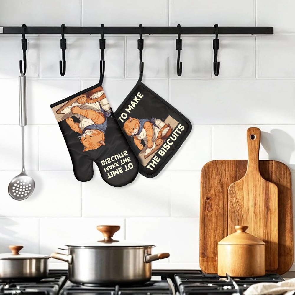 مجموعة قفازات فرن القطط المضحك - مراجعة Kitchen Gadgets For Mom وسعره