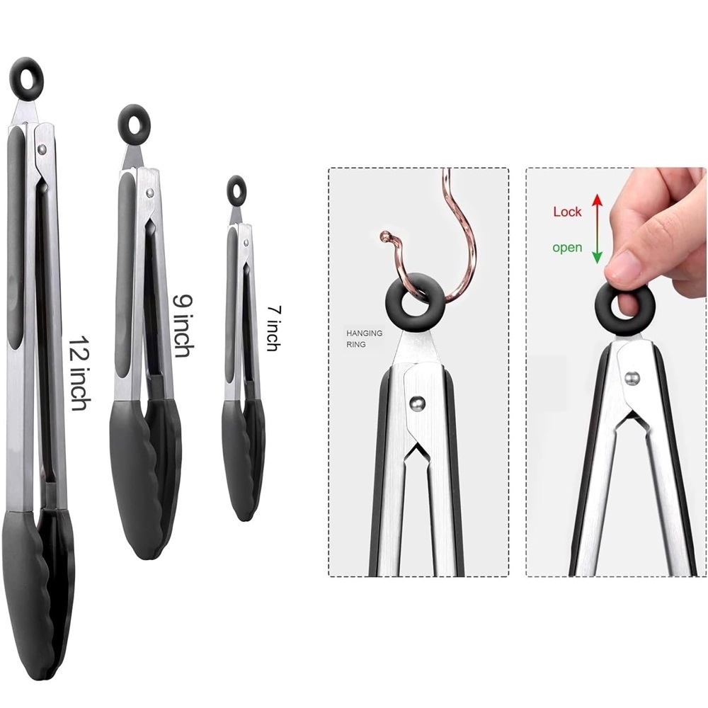 سيليكون شواء شواء ملقط المطبخ  - مراجعة Kitchen Gadgets Gifts وسعره