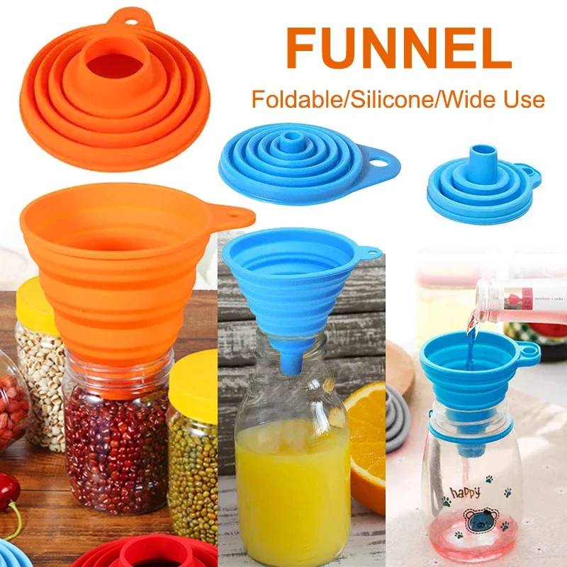 1/4 قطعة قمع سيليكون قابل للطي - مراجعة Kitchen Gadgets For Small Kitchens وسعره